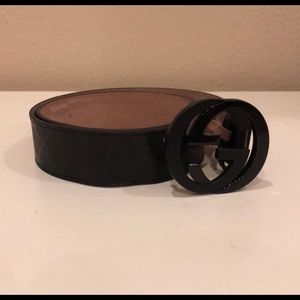 Authentic Men’s Black Gucci Belt (Size 34, 85cm)